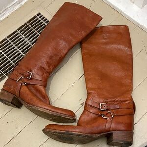 Brown Leather Knee-High Boots